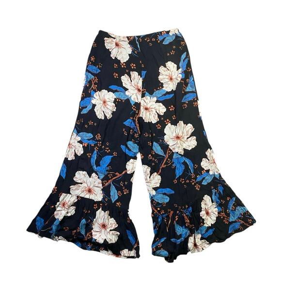 Billabong Floral Ankle Pants - Black and Blue - Picture 4 of 4